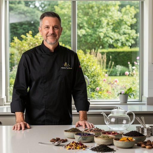 Italų sodo peizažas, kuriame matosi citrinos ir arbatos elementai